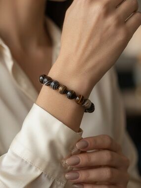Sardonyx Agate Stretch Bracelet, Size 6